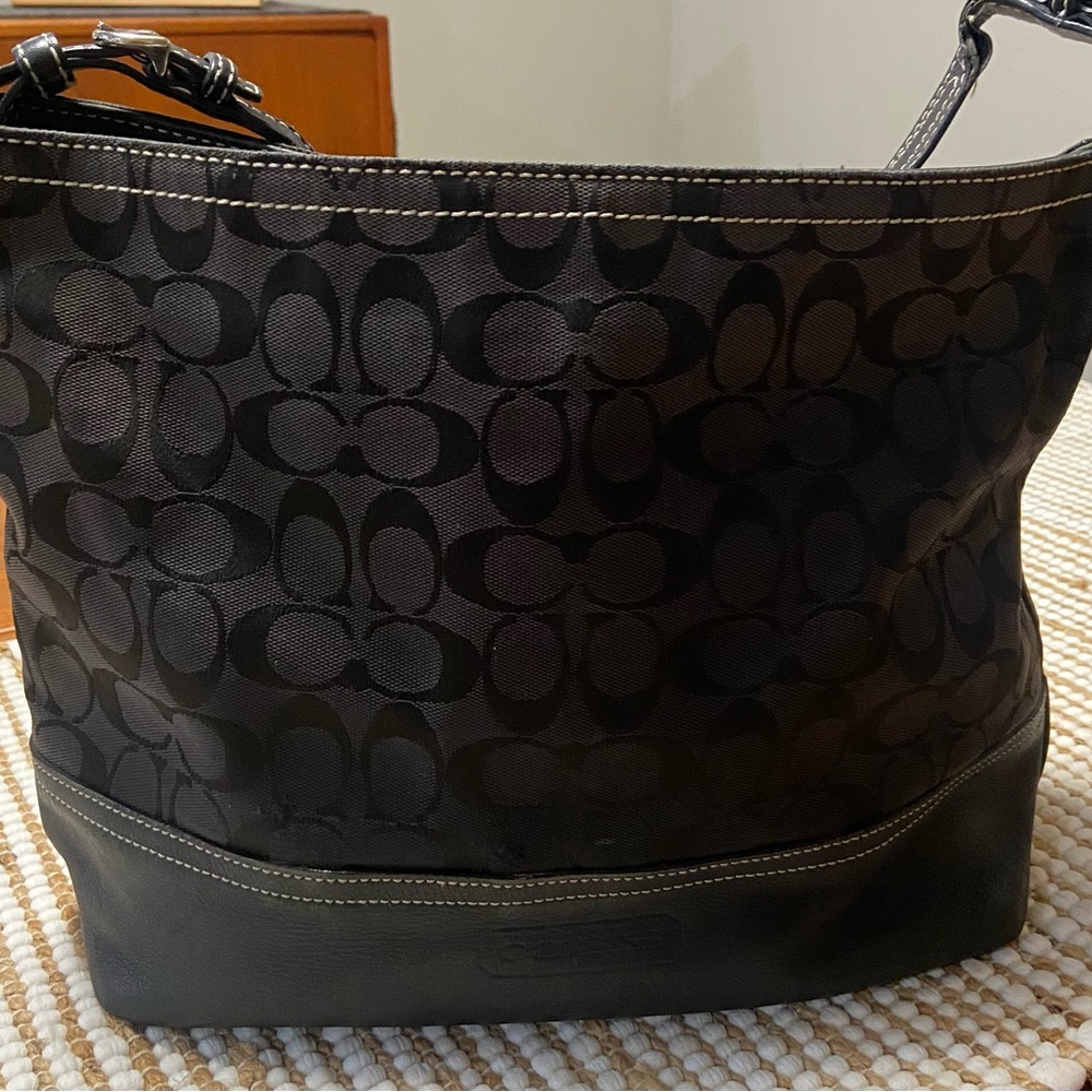 Coach Black Leather and canvas bag